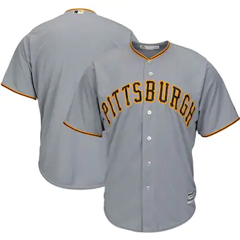 mens majestic gray pittsburgh pirates team official jersey_
